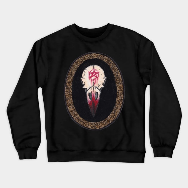 Crow Skull Cameo Crewneck Sweatshirt by Myrtille-chan